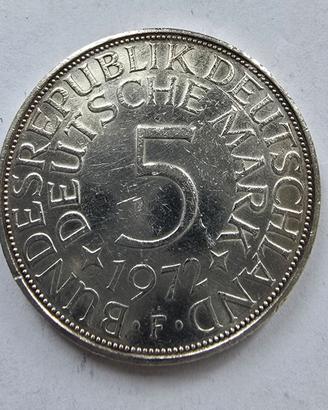 Moneta 5 Marchi Germania Ovest (BRD) 1972 F