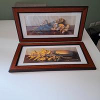 Quadretti frutta & mimosa, cornice legno