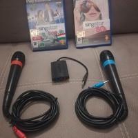 Set MICROFONI SING STAR + 2 GIOCHI per PS2