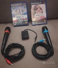 Set MICROFONI SING STAR + 2 GIOCHI per PS2