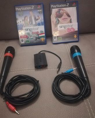 Set MICROFONI SING STAR + 2 GIOCHI per PS2