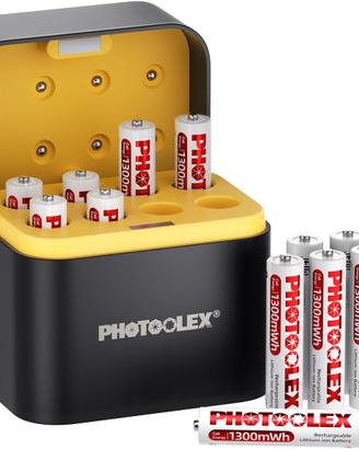 Batterie ricaricabili al litio 16 pezzi con c