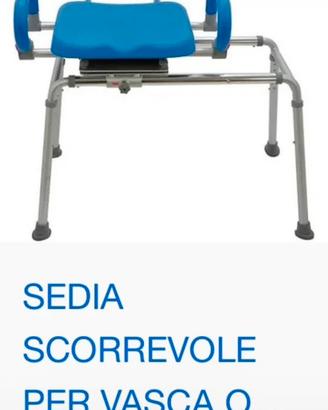 Sedia scorrevole per anziani per vasca o doccia