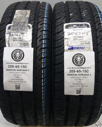 2 GOMME 205 65 15C UNIROYAL A56035