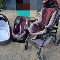 Trio chicco passeggino, ovetto, navicella