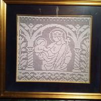 Quadro con cornice e fatto a mano anni 50