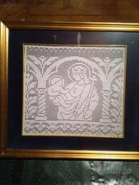 Quadro con cornice e fatto a mano anni 50