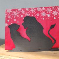 portalettere o portatovaglioli con Re leone 