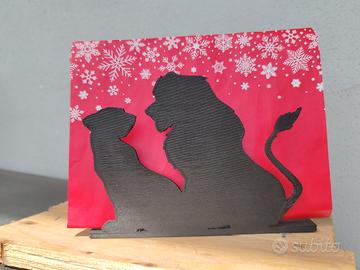 portalettere o portatovaglioli con Re leone 