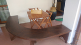 Panca legno, tavolo,sedie e vaso cemento