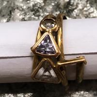 Anello Vintage in Oro 375 con Zirconi