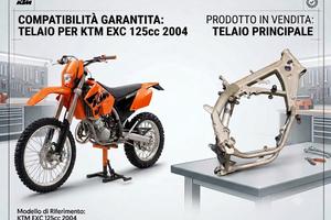 Telaio targato per KTM EXC 125 cc, anno 2004.