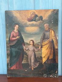 Dipinto religioso su  rame  – Sacra Famiglia