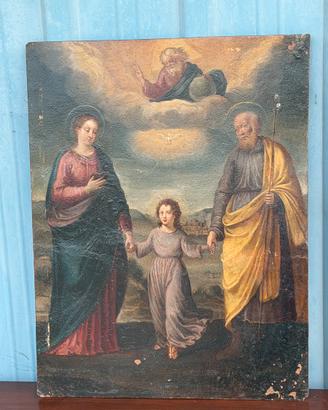 Dipinto religioso su  rame  – Sacra Famiglia