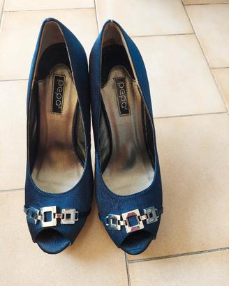 Scarpe decoltè donna super eleganti blu 38