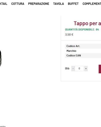 Tappo nuovo per borraccia da 1L ILSA in metallo