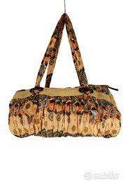 Borsa donna stile boho paglia e tessuto