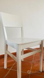 Sedia bianca in legno per cucina/sala da pranzo