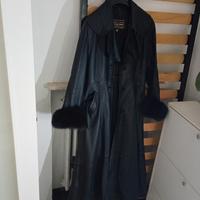 cappotto pelle extra lunga donna misura S-M