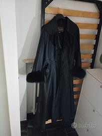 cappotto pelle extra lunga donna misura S-M