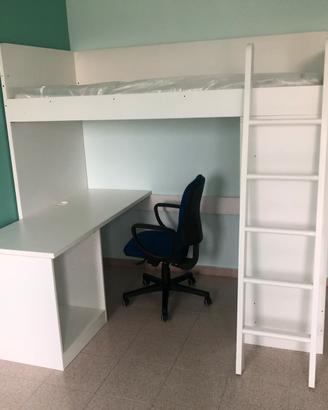 Letto a soppalco con scrivania Ikea Smastas
