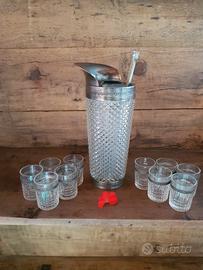 Set cocktail anni ’70 – Brocca cristallo + 10 shot