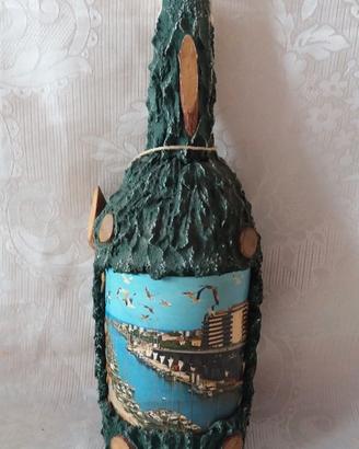 Bottiglia Vetro Originale con Carillon Vintage