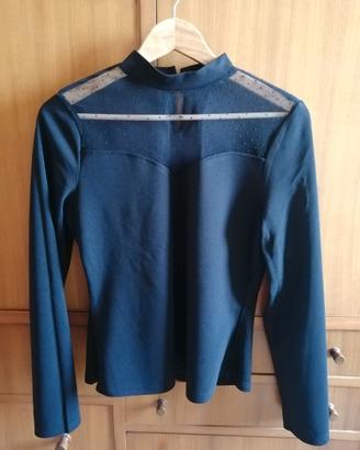 Maglia lupetto scollo a cuore