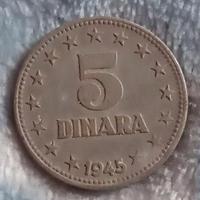 Moneta da 5 Dinari del 1945 Jugoslavia 