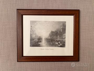 6 Quadri con stampe stile antico su carta pregiata