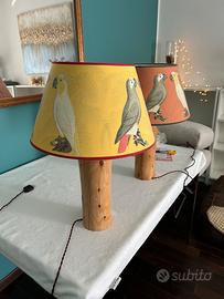 COPPIA DI LAMPADE DA COMODINO ARTIGIANALI