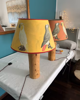 COPPIA DI LAMPADE DA COMODINO ARTIGIANALI