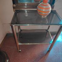 carrello designe con vetro