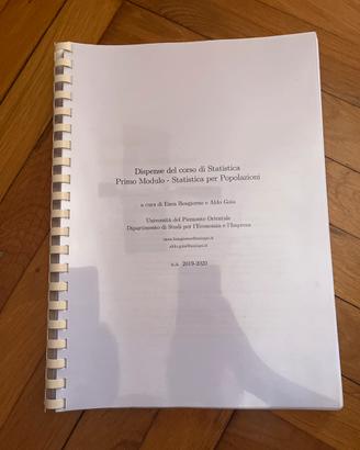 Dispense corso di Statistica primo modulo