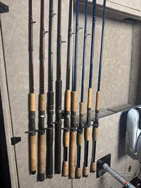 Canne da pesca casting e mulinelli