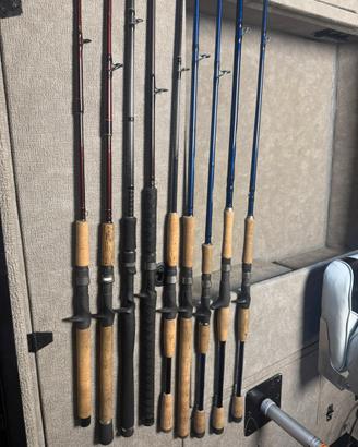 Canne da pesca casting e mulinelli