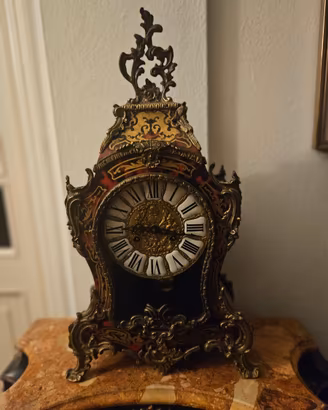 OROLOGIO TAVOLO Boulle legno intarsiato primi 900