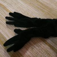 Guanti in pelle neri lunghi