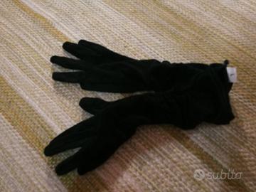 Guanti in pelle neri lunghi