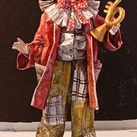 clown pagliaccio in cartapesta leccese cm 32 c/a
