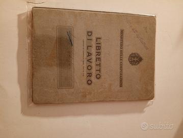 libretto di lavoro d epoca fascista 