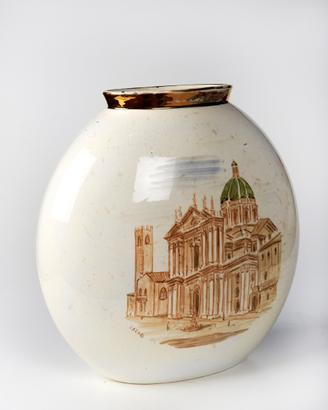 vaso in ceramica e oro zecchino