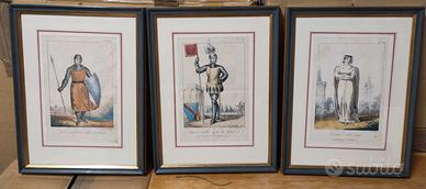 3 Litografie originali meta'  '800
