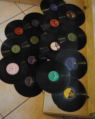 15 dischi da grammofono + vinili 33 e 45 giri