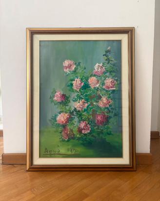 Grande dipinto di rose firmato Arpa
