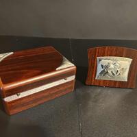 Scatolina più icona in legno e silver