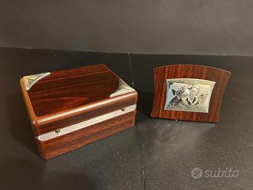 Scatolina più icona in legno e silver