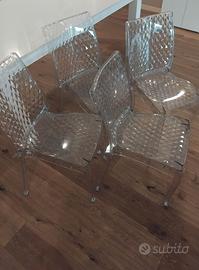 Set sedie 4 pz. Policarbonato Trasparente