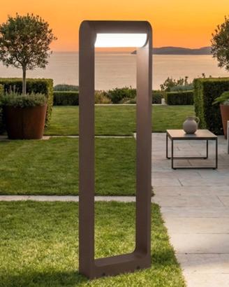 Lampione da giardino corten moderno luce a led