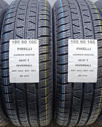4 GOMME 195 60 16C PIRELLI INV RIF3476